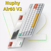 Nuphy Air60 V2 Bluetooth 2.4g Wireless 60% Mechanical Keyboard Low Profile Gateron Switch Compatible with Windows and Mac