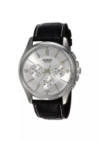 Casio Casio 卡西歐通用計時黑色皮錶帶男士手錶 MTP-1375L-7AVDF-P