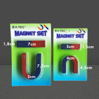 Magnet Set U V Tec 2 in 1 / U dan Batang / Besar / Kecil / MS - 8075/L / MS - 8075/S