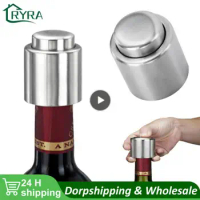 Silver Stainless Steel Wine Bottle Stopper Champagne Wine Saver Preserver Pump Kitchen Restaurant Bar Tool Dropshipping