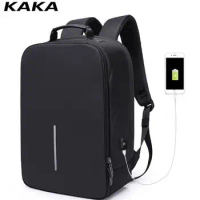 KAKA Men Backpack USB Charging Travel Backpack Bag Oxford 15.6 Inch Laptop Backpack Multifunction Waterproof Notebook Rucksack