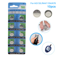 10pcs AG13 LR44 A76 1.55V rút pin cho đồng hồ đồ đi từ xa l1154 sp76 pila SR44 lr1154 357 303 di độn