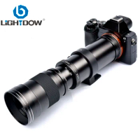 Lightdow Super Telephoto Manual Zoom Lens 420-800mm F8.3-16 With T2 Ring Adapter for Sony Canon Nikon Pentax Olympus Cameras