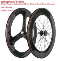 Full Carbon Fibre T700 Tri Spoke Wheel 70mm Depth 3 Spoke Wheel Road Bike Wheels Clincher Carbon Wheelset