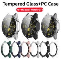Tempered Glass PC Case For Huawei Watch GT4 46MM Full Cover Hard Edge Frame Bumper With Scale For Huawei Watch GT 4 Screen Shell