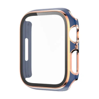 Cover for Apple Watch Case series 7 6 se 5 4 3 45mm 44mm 42mm PC Bumper Tempered Glass Shell Frame for Iwatch 7 3 38mm 40mm 41mm