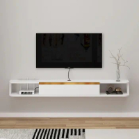 79'' Wall Mounted Entertainment Center TV Media Console,Floating Shelves with Door,TV Cabinet Large Storage TV Bench