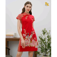 Dress Batik 183 DEX / Batik Cheongsam / Batik Imlek / Batik Jumbo / Batik Modern / Batik Wanita