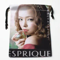 Custom Amuro Namie printed Satin storage bag drawstring gift bags More Size storage custom your image 18*22cm
