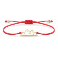 Creative Stainless Steel Mountain Lucky Cham Bracelet Women Nature Hill Red Green String Handmade Fashion Simple Jewelry Gift