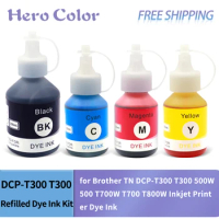 4Colors/Set Refilled Dye Ink Kit Compatible for Brother TN DCP-T300 T300 500W 500 T700W T700 T800W Inkjet Printer Ink