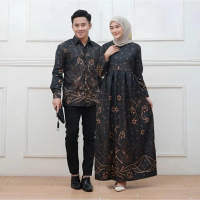 Baju batik couple sarimbitan kemeja gamis