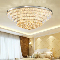 LED Modern Crystal Ceiling Lights Fixture American Luxury Round Ceiling Lamps Bedroom Dining Living Room Home Indoor Lighting