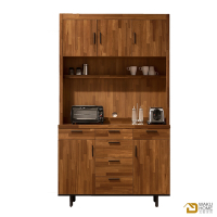 WAKUHOME 瓦酷家具 歐克斯工業生活4尺120CM廚櫃上下組