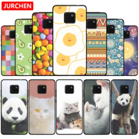 JURCHEN Silicone Phone Case For Huawei Mate 20 Pro Thin Back Cover Fashion Cartoon Cat Space Printing For Huawei Mate 20 Lite