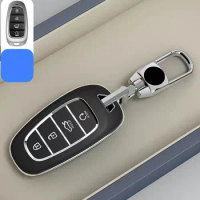 TPU Car Key Case Full Cover Shell For Hyundai Santa Fe Sonata Tucson 2022 NEXO NX4 Atos Prime Solaris 2020 2021 Auto Accessories