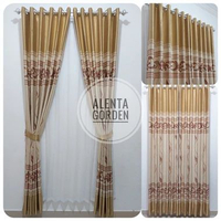 SKY - Gorden Jendela Pintu Blackout Motif Arizona Bunga Smokring tebal 6 gelombang Tinggi 200cm 250c