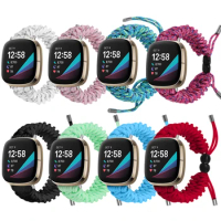 Adjustable woven watchband For Fitbit versa 4 3 smart watch strap umbrella cord braid strap for fitbit sense / sense 2 bands