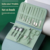 16 Set Alat Manikur Pedikur Lengkap - Gunting Kuku, Kutek, Penjepit, Pencongkel, Pengikis Kulit Mati