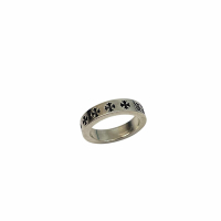 Chrome Hearts 克羅心經典滿版十字架品牌LOGO純銀戒指
