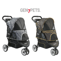 【Gen7pets】米可多寵物精品館 漫步者寵物推車2.0-黑色金點 黑色瑪瑙(附大容量置物籃杯架)