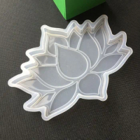Crystal Epoxy Mold Lotus Storage Table Coaster Multi-purpose Cake Fondant Silicone Mold For Resin Tray Moulds