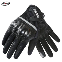 SUOMY New Motorcycle Carbon Fiber Shell Spring Summer Riding Gloves Breathable Non-slip Guantes Motobike Cycling Protective Gear