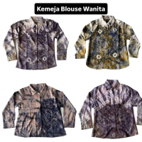 Kemeja Blus Wanita Motif Sasirangan Kalimantan Selatan