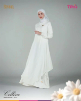 Gamis Nibras CELLINE WHITE Gamis Putih Bermotif Gamis Wanita Dewasa Couple (TERMURAH)