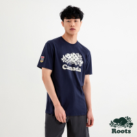 Roots 男裝- CANADA COOPER短袖T恤-軍藍色