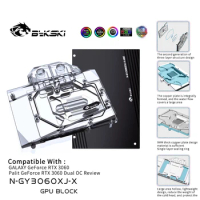 Bykski GPU Water Block for GALAX GeForce RTX3060/Palit RTX 3060 Dual OC,Radiator Water Cooling Liquid Cooler,N-GY3060XJ-X
