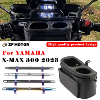 For YAMAHA XMAX300 X-MAX 300 2023 Motorcycle Accessories CNC Mutifunctional Cross Bar Damper Balance Lever Water cup storage bag