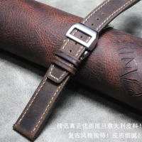 20mm 21mm 22mm Men's Vintage Brown Watch Band For IWC Leather Watch Strap Calfskin PORTUGIESER CHRONOGRA Bracelet Belt Pulseir