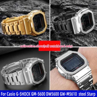 For Casio G-SHOCK GM-5600 DW5600 GW-M5610 High Quality Solid Stainless steel watchband Men's Watch Strap Folding buckle Bracelet