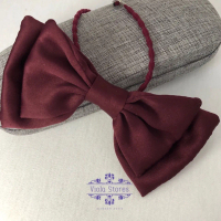 Konektor Masker Pita Satin Double Viola, Tali Panjang 30cm, Pita 12cm, Nyaman dan Modis - Velvet