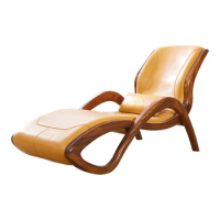 *Elegant simple lounge chair, ebony solid wood modern lounge chair, European style leather lounge chair, leisure chair