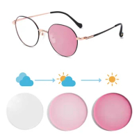 SHINU Prescription glasses women titanium glasses frame photochromic lenses change 5 color in the sunlight grade glasses custom