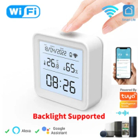 Tuya Smart WiFi Temperature And Humidity Sensor Indoor Hygrometer Thermometer With LCD Display Support Alexa Google Assistant