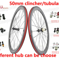 700c road bike full carbon wheels 50mm clincher carbon wheels tubular carbon wheels with Novaec hub powerway hub Bitex hub