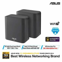 華碩 - [BE3600] ASUS ZenWiFi 7(BD4) (2 Pack) Black BE3600 MESH ROUTER (NE-AZBED4B)
