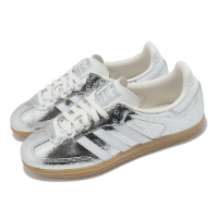 【adidas 愛迪達】德訓鞋 Samba OG W 女鞋 銀 白 復古 休閒鞋 爆裂紋 愛迪達(JR0035)
