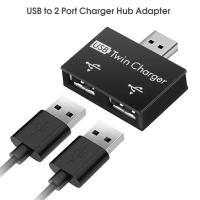 Bộ chuyển đổi hub sạc USB mini kép với bộ phân tách 2 cổng cho máy tính, hỗ trợ USB 2.0; dùng làm hu
