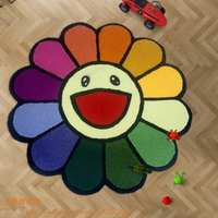 彩色圓形刺繡地毯 地墊 居創意門口腳墊●江楓雜貨鋪