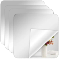 4 Pcs Soft Mirror Acrylic Tiles Stickers On Mirrors For Wall Bathroom Self Adhesive Walls Full Body