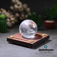 【SmileRocks 石麥】白水晶球 直徑3.5cm No.050240262(附SmilePad 6X6底板)