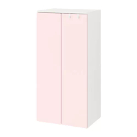 SMÅSTAD 衣櫃/衣櫥, 白色/淺粉紅色, 60x42x123 公分