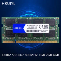 HRUIYL Notebook Memoria DDR2 533 667 800MHZ 1GB 2G 4GB SODIMM Module SDRAM 1.8V 200Pin PC2 4200 5300 6400S Laptop Ram SODIMM