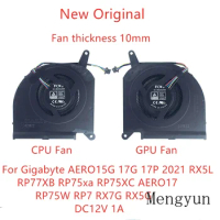 New Original Laptop Cooling Fan For Gigabyte AERO 15G 17G 17P 2021 RX5L RP77XB RP75xa RP75XC AERO17 RP75W RP7 RX7G RX5G 12V 10mm