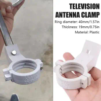 High Frequency Head Clamp TV Antenna Jig Bracket Clamp KU Fixed Plastic Thickened Tuner Household Mounting Jig White LNB M1G7