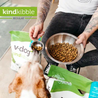 Vegan Kibble Dry Dog Food Plant Based Protein with Added Taurine for Sensitive Stomach and Skin Adult Dog Food